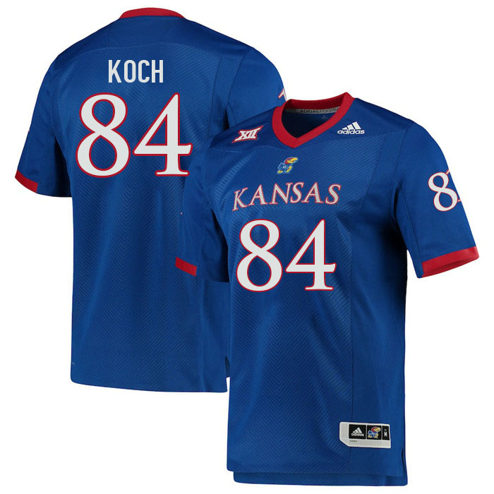 Men #84 Griffin Koch Kansas Jayhawks College Football Jerseys Stitched Sale-Royal - Click Image to Close